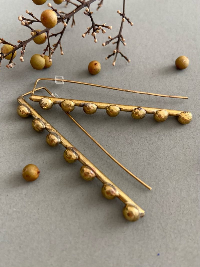 Hamimi-boucles d'oreilles-laiton-marrakech-bijoux-maroc-femmes-atelier-créations-Hebba Line Earrings